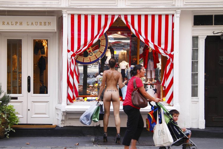 Naked people on the street