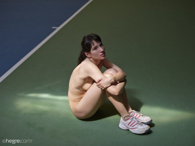 Naked tennis player