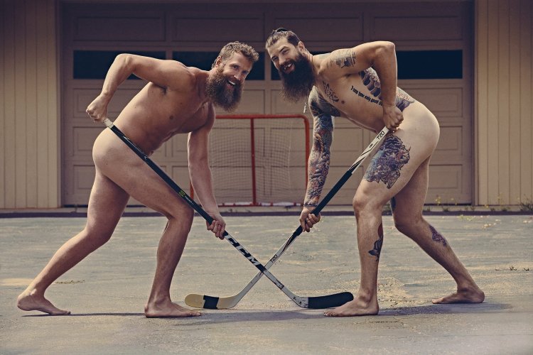 Naked hockey players