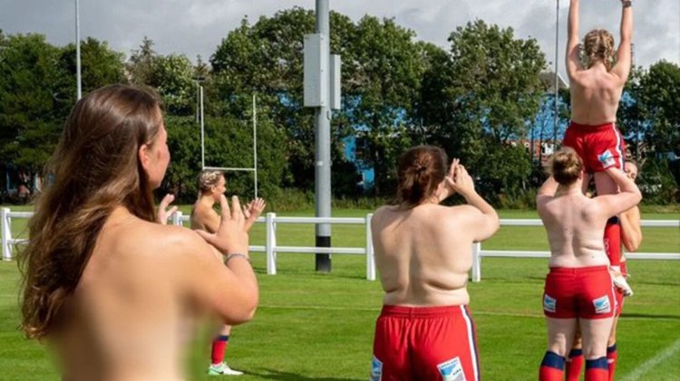 Women Rugbists are naked