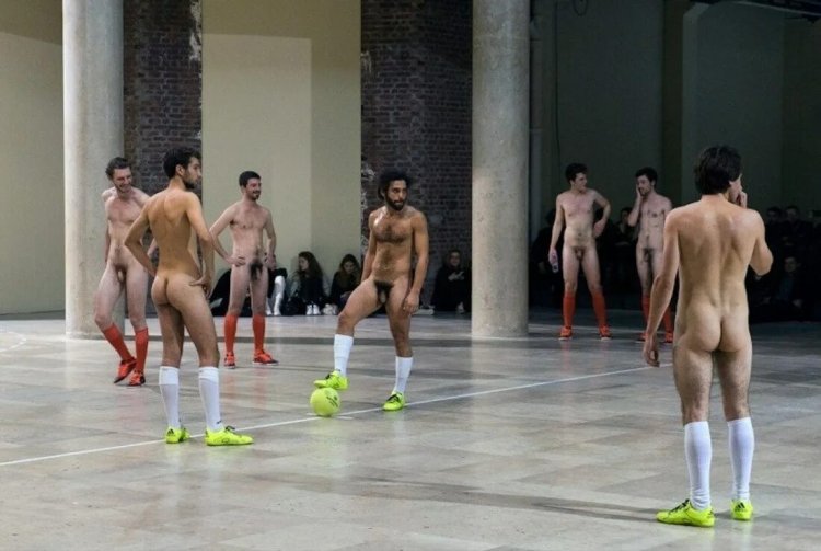 Naked football players