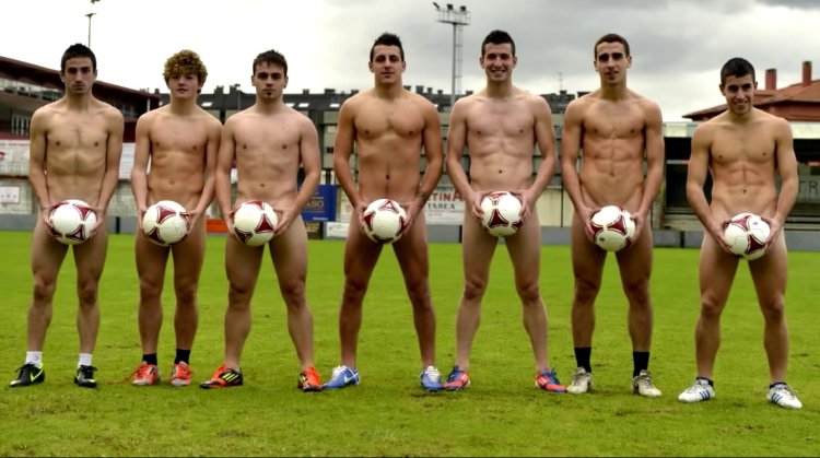 Naked football players