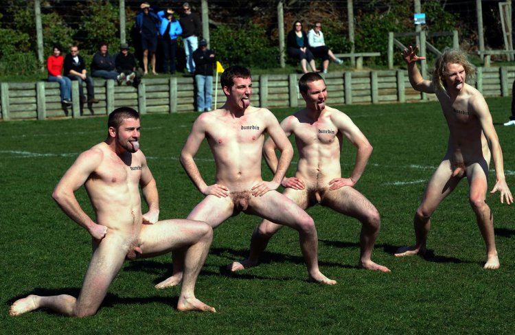 Naked football players