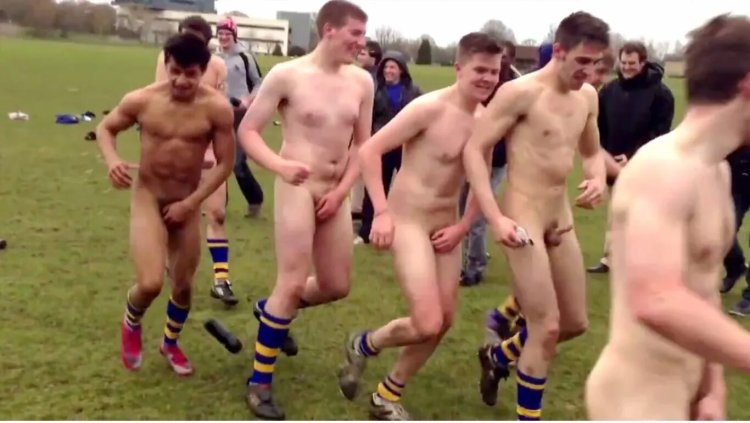 Naked football players