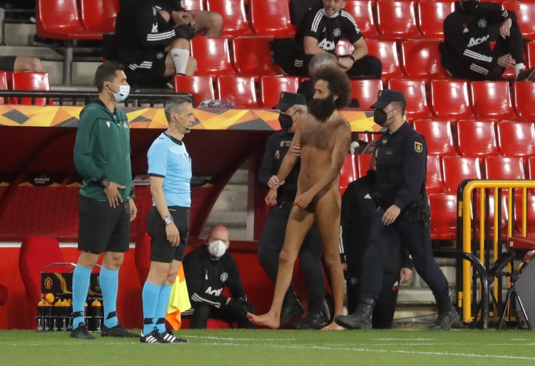 Naked at the stadium