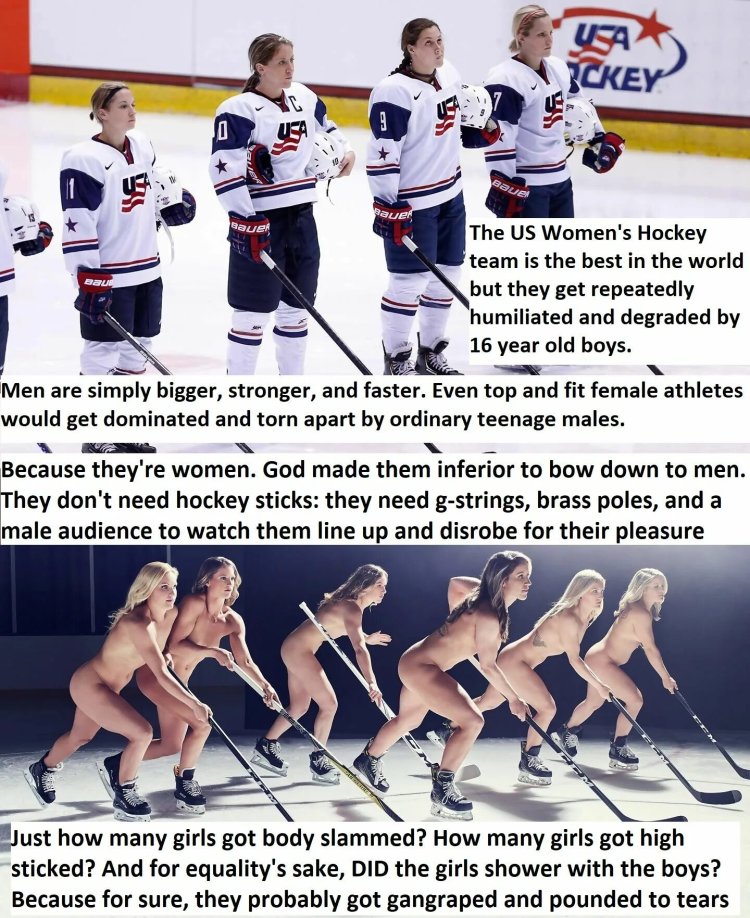 Naked hockey players