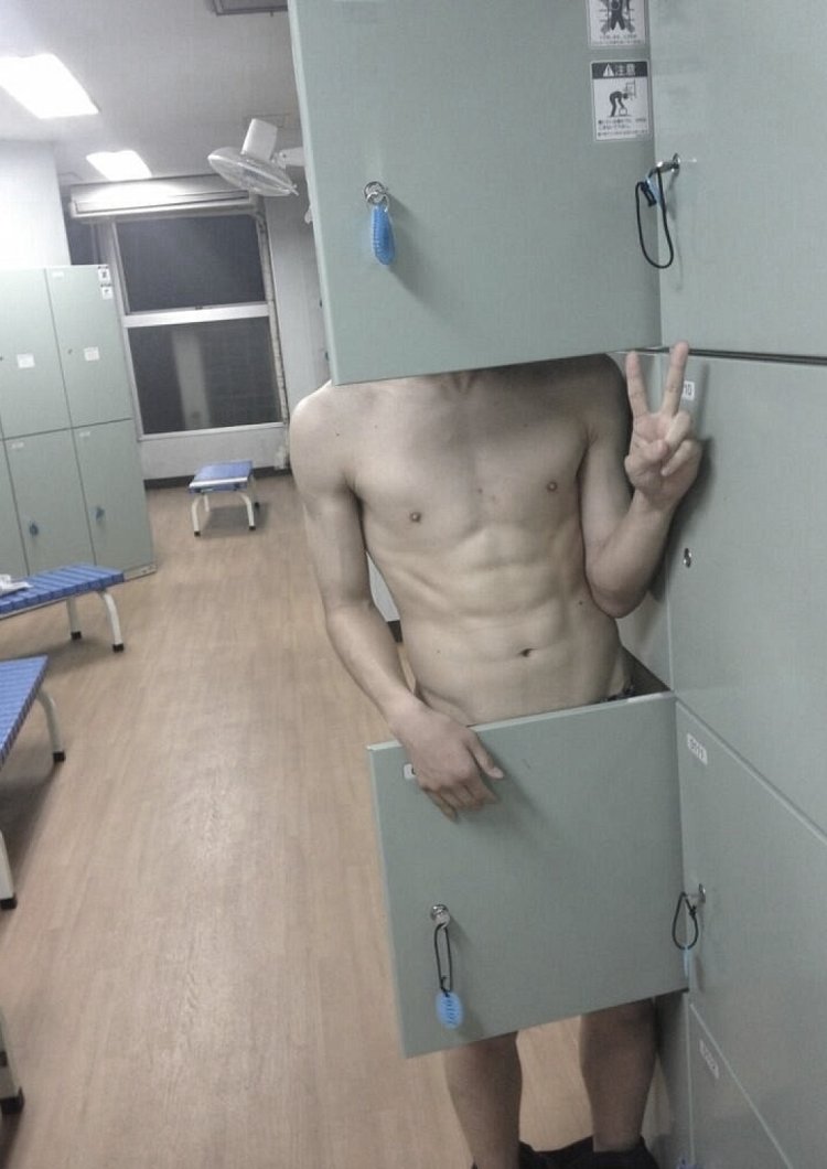 Naked guys in the locker room